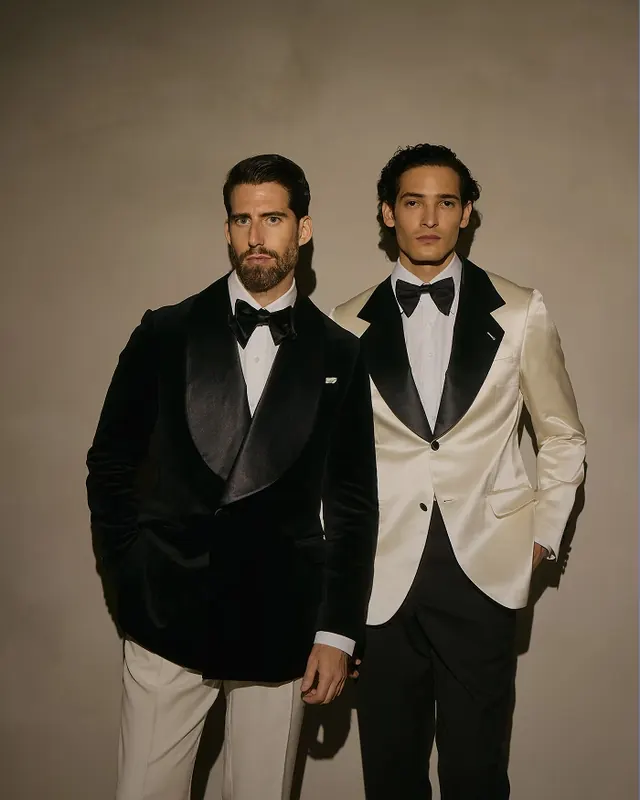 Two suits from Black Jacket Suiting, a Ranknv client