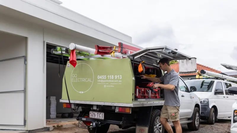 GQ Electrical, a Ranknv client, loading the company ute
