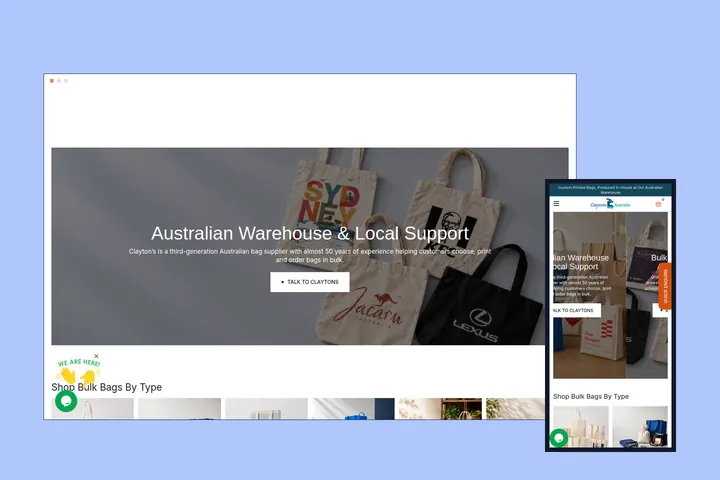 The Claytons Australia website on desktop and mobile