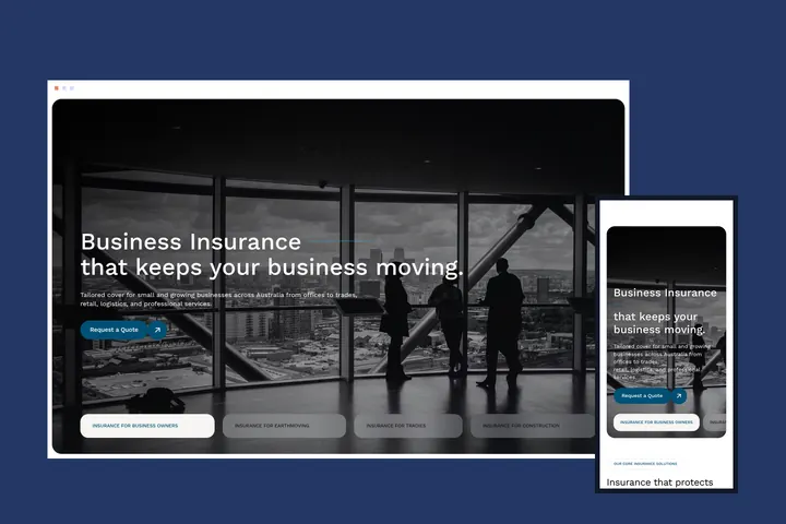 The Coverite Insurance website on desktop and mobile