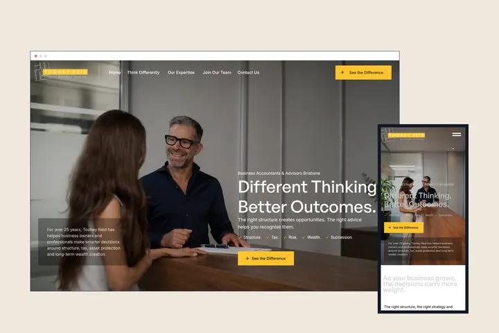 The Toohey Reid website on desktop and mobile